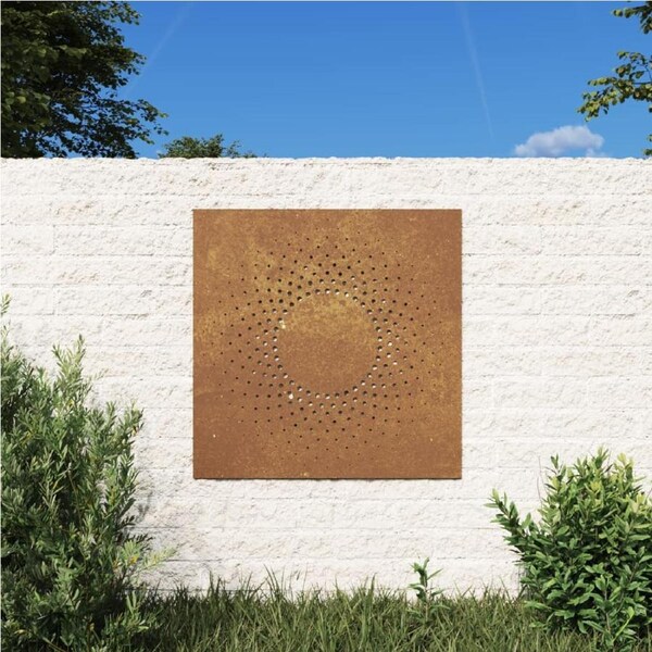 Garden Wall Decoration 55x55 cm Corten Steel Sun Design vidaXL
