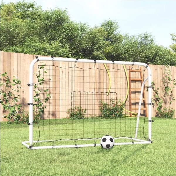 Football Net Rebounder White&Black 184x61x123 cm Steel and PE vidaXL