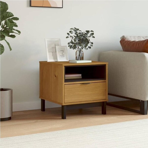 Side Table FLAM 50x50x50 cm Solid Wood Pine vidaXL