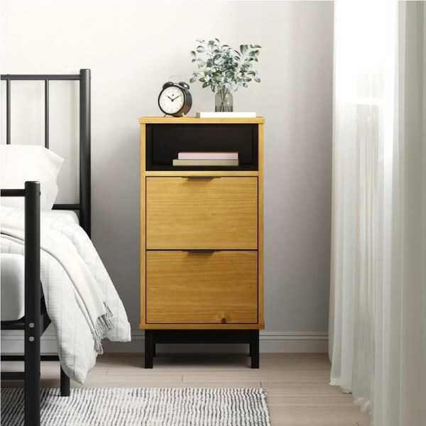 Bedside Cabinet FLAM 40x35x80 cm Solid Wood Pine vidaXL