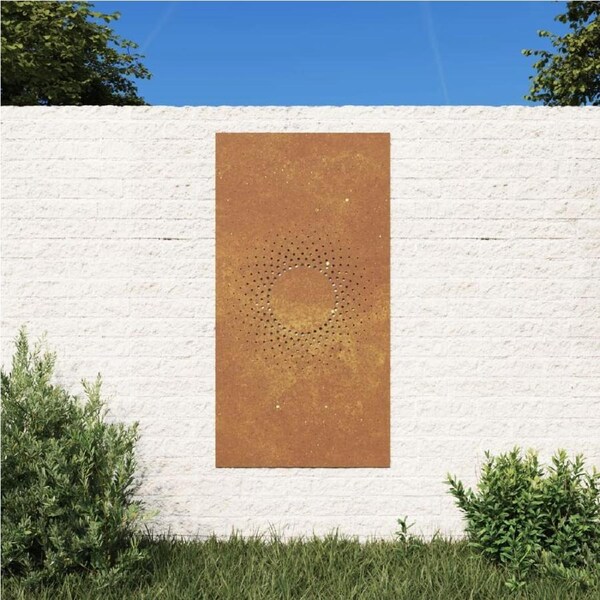 Garden Wall Decoration 105x55 cm Corten Steel Sun Design vidaXL