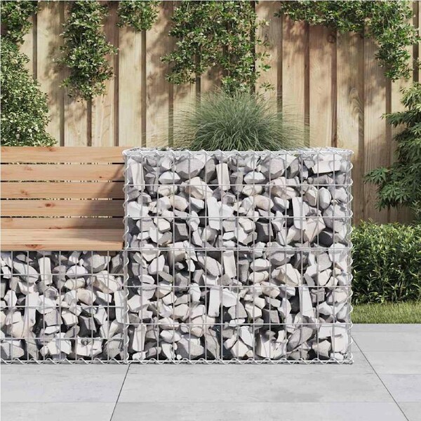 Gabion Basket Silver 70x70x65 cm Galvanised Iron vidaXL