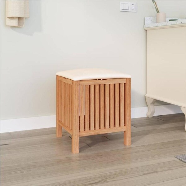 Bathroom Stool 40.5x40x52 cm Solid Wood Walnut vidaXL