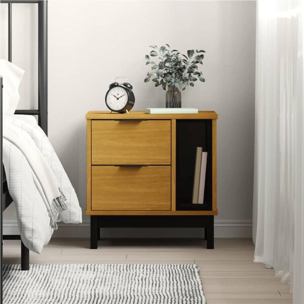 Bedside Cabinet FLAM 49x35x50 cm Solid Wood Pine vidaXL