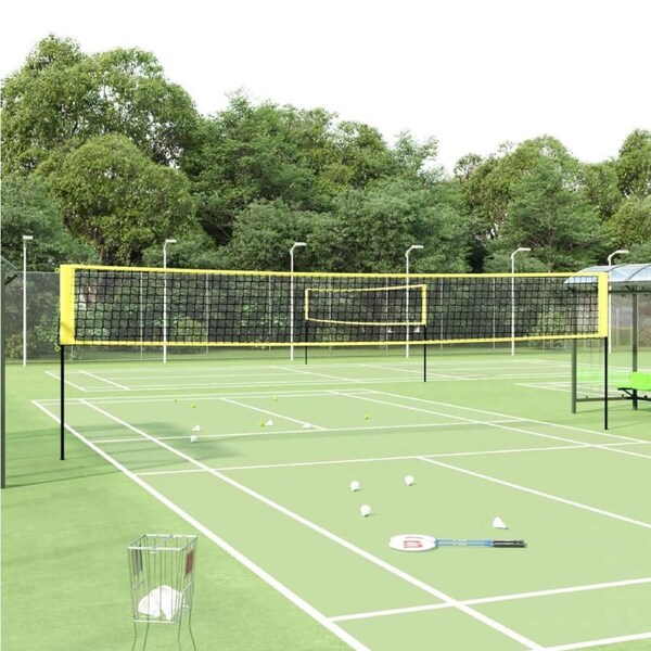 Badminton Net Yellow and Black 600x155 cm PE Fabric vidaXL