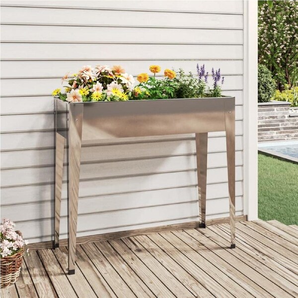 Garden Planter 100.5x40.5x90 cm Galvanised Steel vidaXL