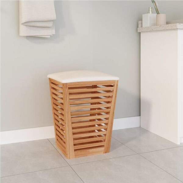 Bathroom Stool 40.5x40.5x56 cm Solid Wood Walnut vidaXL