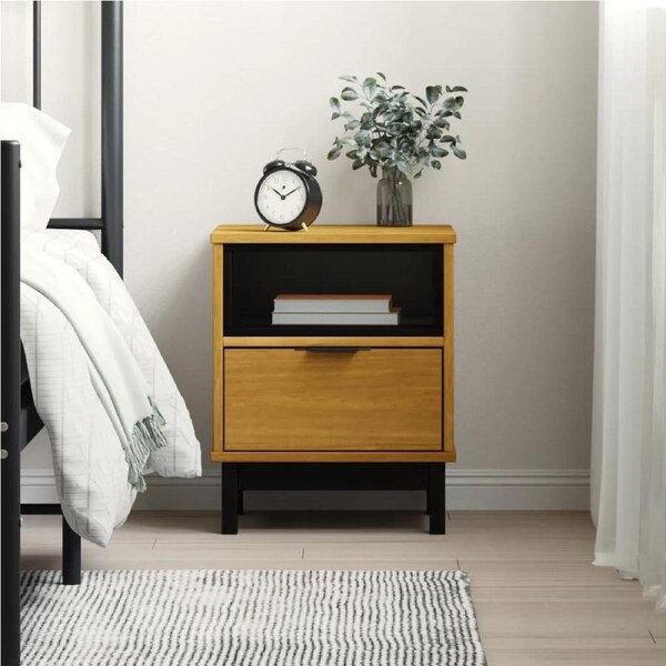 Bedside Cabinet FLAM 40x35x50 cm Solid Wood Pine vidaXL