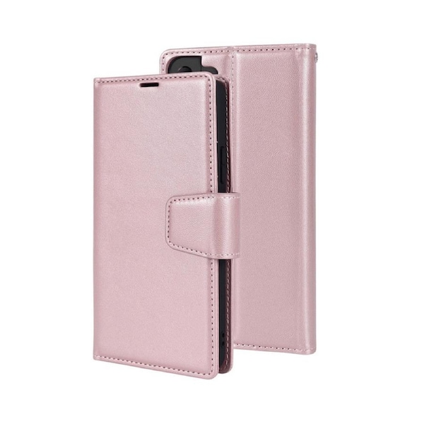 Samsung Galaxy S24 Plus Compatible Case Cover With 2-in-1 Detachable Magnetic Flip Leather Wallet - Rose Gold