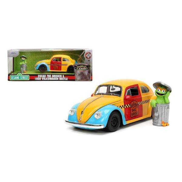 Sesame Street - Oscar the Grouch & 1959 Volkswagon Beetle Hollywood Rides 1/24th Scale Die-Cast Vehicle Replica