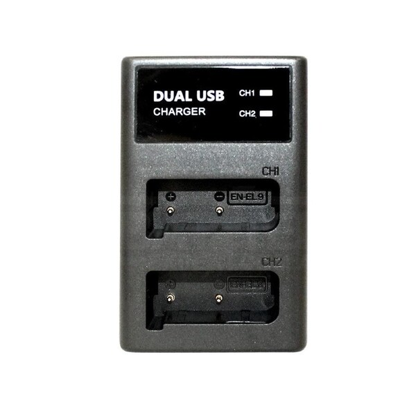 External USB Dual Battery Charger for Nikon D3000 D40 D40A D40C D40x D5000 D60 EN-EL9 EN-EL9a EN-EL9E DSLR-D40A DSLR-D40C DSLR-D40X DSLR-D60 Camera