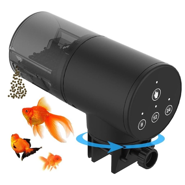 Advwin Automatic Fish Feeder for Aquarium, Moisture-Proof Fish Food Dispenser for Fish Tank, Vacation Fish Feeder Timer, Electric Adjustable Auto Fish Food Dispenser Two Fixed