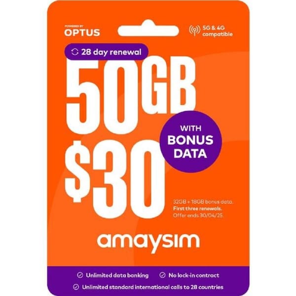 Amaysim $30 Starter Pack PrePaid SIM Card
