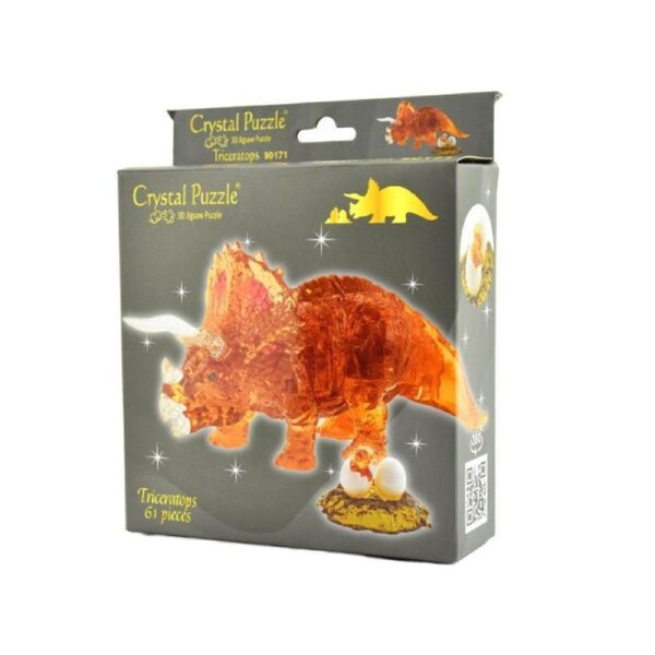 3D Brown Triceratops Crystal Puzzle