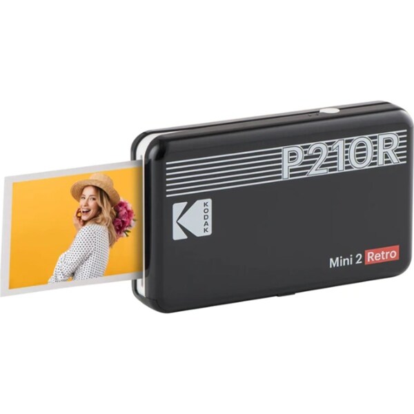 Kodak P210R Mini 2 Retro Portable Instant Photo Printer - Black