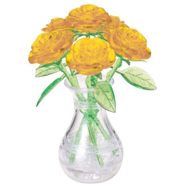 3D Yellow 6 Roses Crystal Puzzle