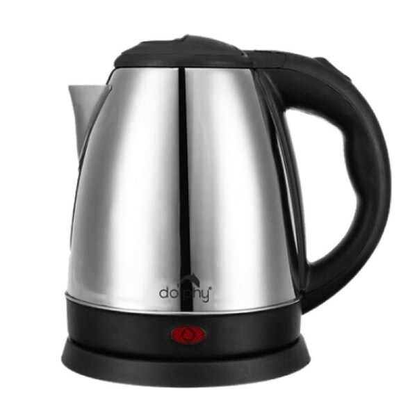 Dolphy 1.2L Electric Kettle - Stainless Steel, Fast Boil, Auto Shut-Off, 360 Swivel Base & Single-Touch Lid - Silver