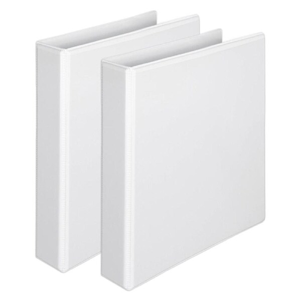 2x Marbig Clearview PP 2 D-Ring 25mm A5 Insert Binder File Paper Organiser White