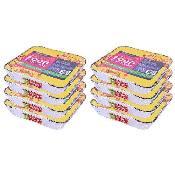 32pc Topchef Home Kitchen Disposable Aluminium Foil Takeaway Containers w/Lids