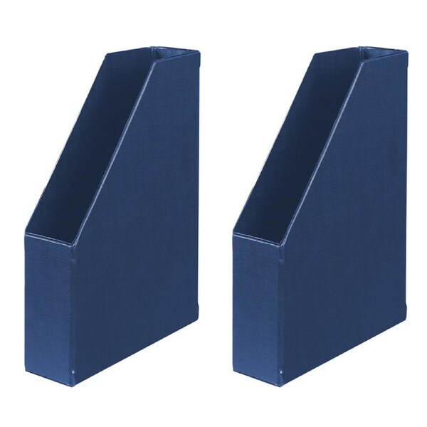 2x Marbig 31cm PVC A4 Magazine File/Paper Office Document Organiser Holder Blue
