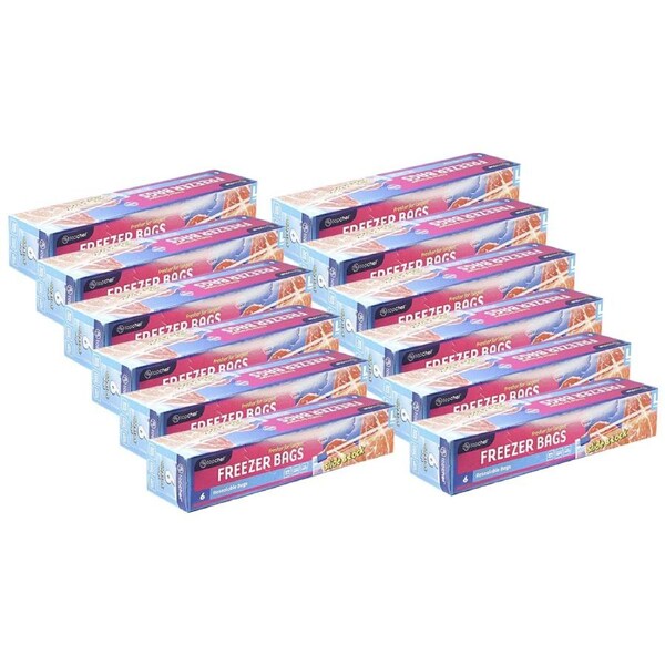72pc Topchef Slide & Lock Large Resealable Freezer Bag Safe Food Storage