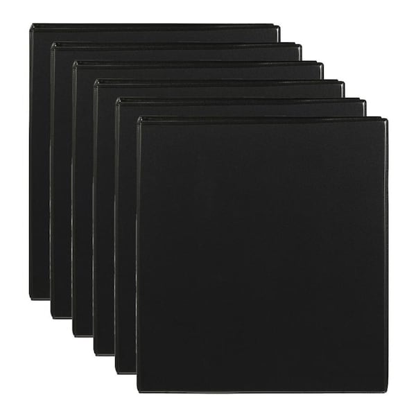 6x Marbig Clearview 2 D-Ring Insert Binder A4 File 38mm Document Organiser Black