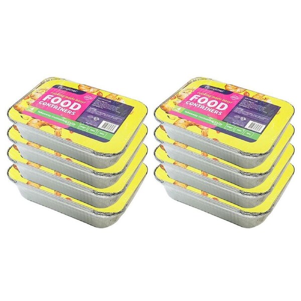 32pc Topchef Home Kitchen Medium Disposable Aluminium Foil Container With Lid