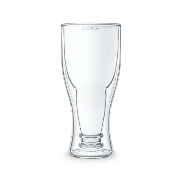 Final Touch 400ml/13.5oz Bottoms Up Double Wall Insulated Beer Schooner Glass