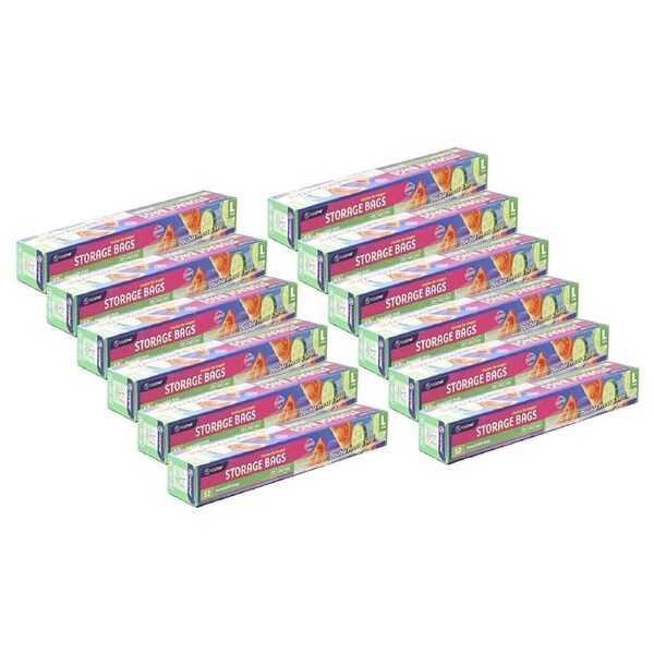 144pc Topchef Double Press & Seal Large Resealable Food Safe Storage Bag