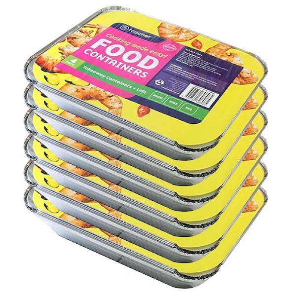 24pc Topchef Home Kitchen Extra Large Aluminium Foil Container With Lid