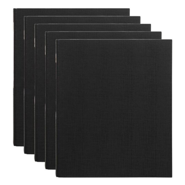 5x Marbig PE/Linen 2 D-Ring 25mm A4 Binder File Document Organiser Holder Black