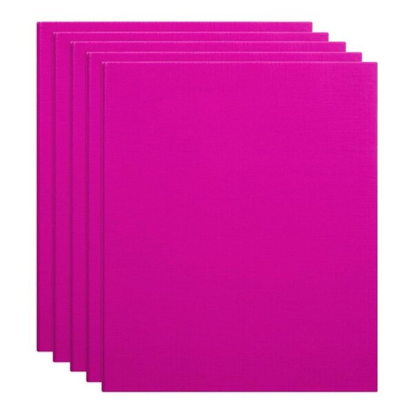 5x Marbig PE/Linen 2 D-Ring 25mm A4 Binder File Document Organiser Holder Pink