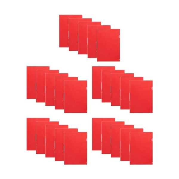 25x Marbig PE Letter File A4 Document Paper/Stationery Organiser Folder Red