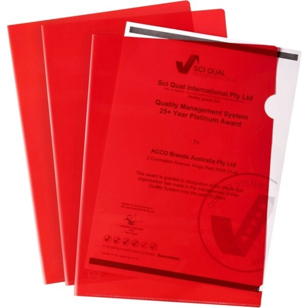30pc Marbig PP Ultra Letter File A4 Document Paper/Stationery Folder Red
