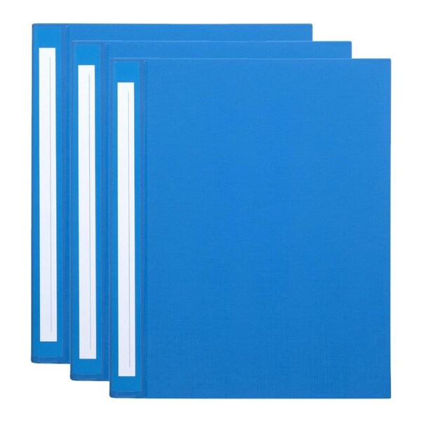 3x Marbig Deluxe PE 3 D-Ring 25mm A4 Binder File Document Organiser Holder Blue
