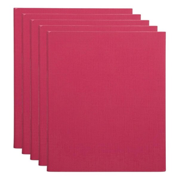 5x Marbig PE/Linen 2 D-Ring 25mm A4 Binder File Document Organiser Holder Coral
