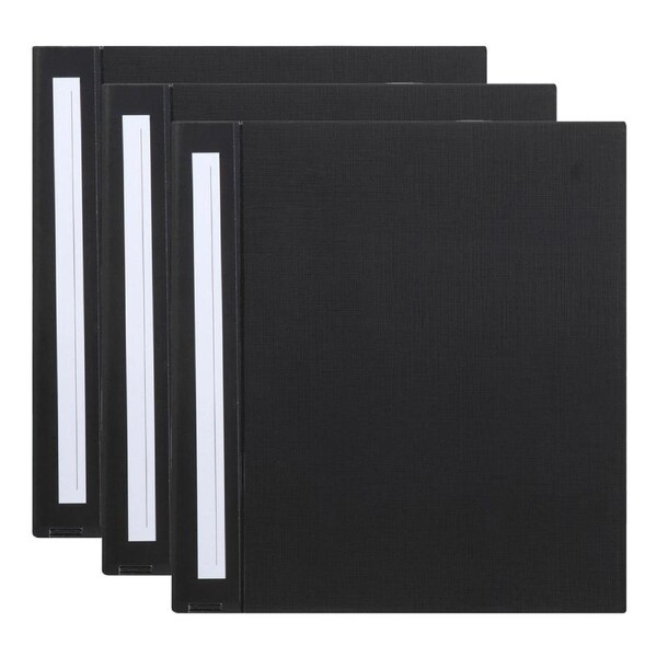 3x Marbig Deluxe PE 38mm 2D-Ring Binder A4 File Organiser Document Holder Black