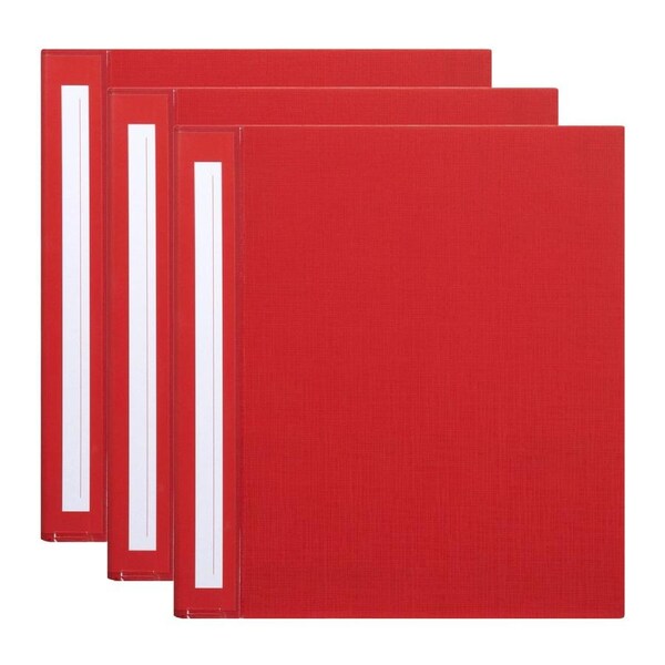 3x Marbig Deluxe PE 38mm 2D-Ring Binder A4 File Organiser Document Holder Red