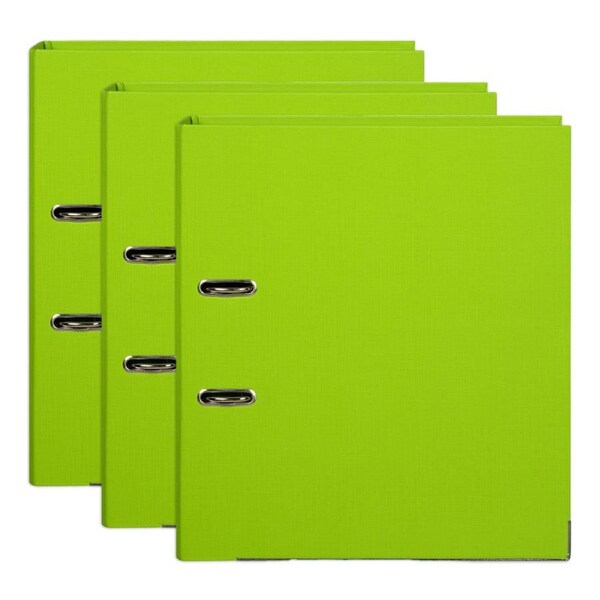 3x Marbig PE Lever Arch File Folder A4 Document Filing Organiser Holder Lime
