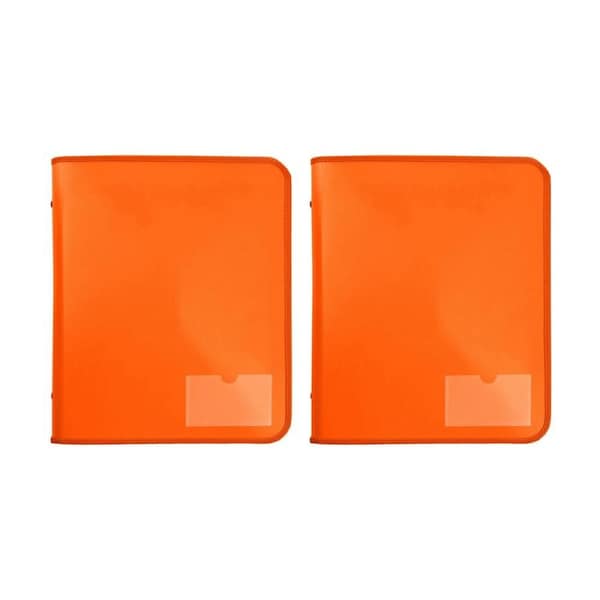 2x Marbig 2 D-Ring A4 Zipper Binder 25mm w/Tech Case File Document Holder Orange