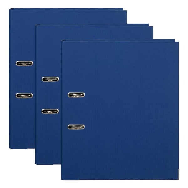 3x Marbig PE Lever Arch File Folder A4 Document Paper Organiser Holder Blue