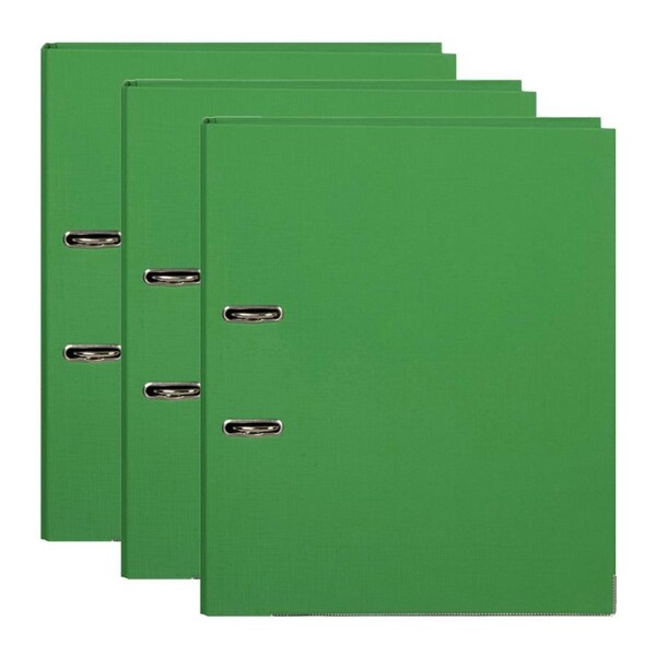 3x Marbig Foolscap PE 75mm Lever Arch File Folder Organiser Document Holder GRN