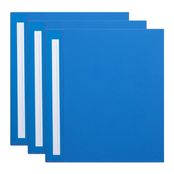 3x Marbig Deluxe PE 38mm 2D-Ring Binder A4 File Organiser Document Holder Blue