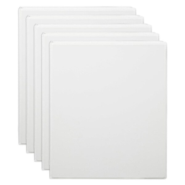 5x Marbig PP Clearview 3 D-Ring 38mm A4 Insert Binder File Paper Organiser White