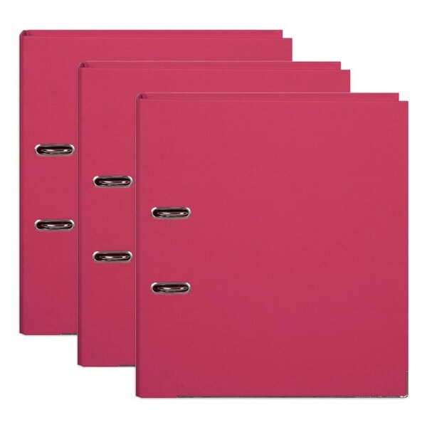 3x Marbig PE Lever Arch File Folder A4 Document Filing Organiser Holder Coral