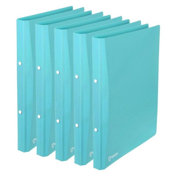 5x Marbig Antimic Pro 2 O-Ring 25mm A4 Binder File Paper/Document Organiser Blue