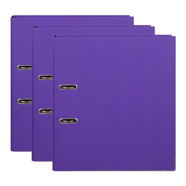 3x Marbig PE Lever Arch File Folder A4 Document Filing Organiser Holder Purple