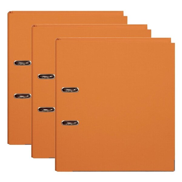 3x Marbig PE Lever Arch File Folder A4 Document Filing Organiser Holder ORNG