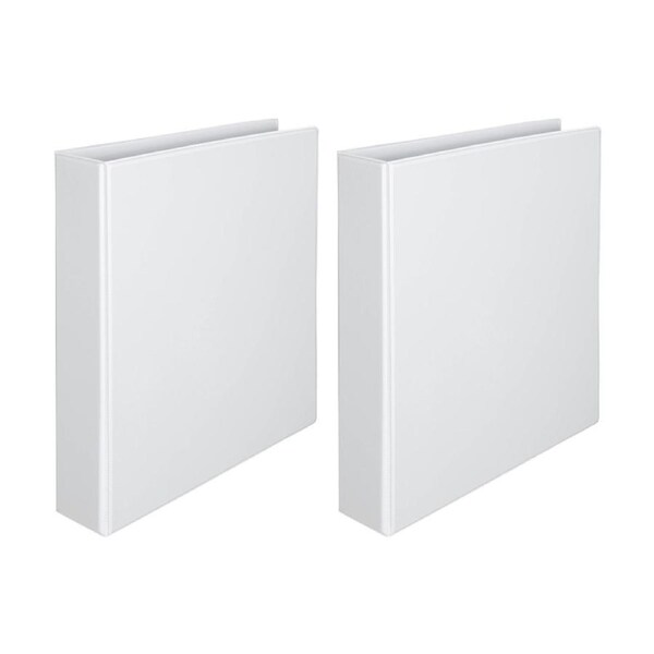 2x Marbig Clearview Hi-Capacity 65mm Insert 4 D-Ring Binder Document Holder WHT