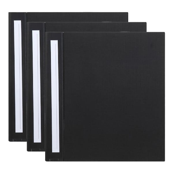 3x Marbig Deluxe PE 38mm 3D-Ring Binder A4 File Organiser Document Holder Black